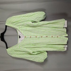 Torrid Lime Checkered Button-Up Top